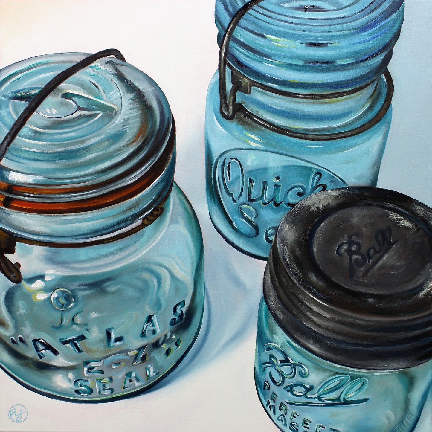 "3 Jars" 16x16 Original Oil Painting by Abra Johnson