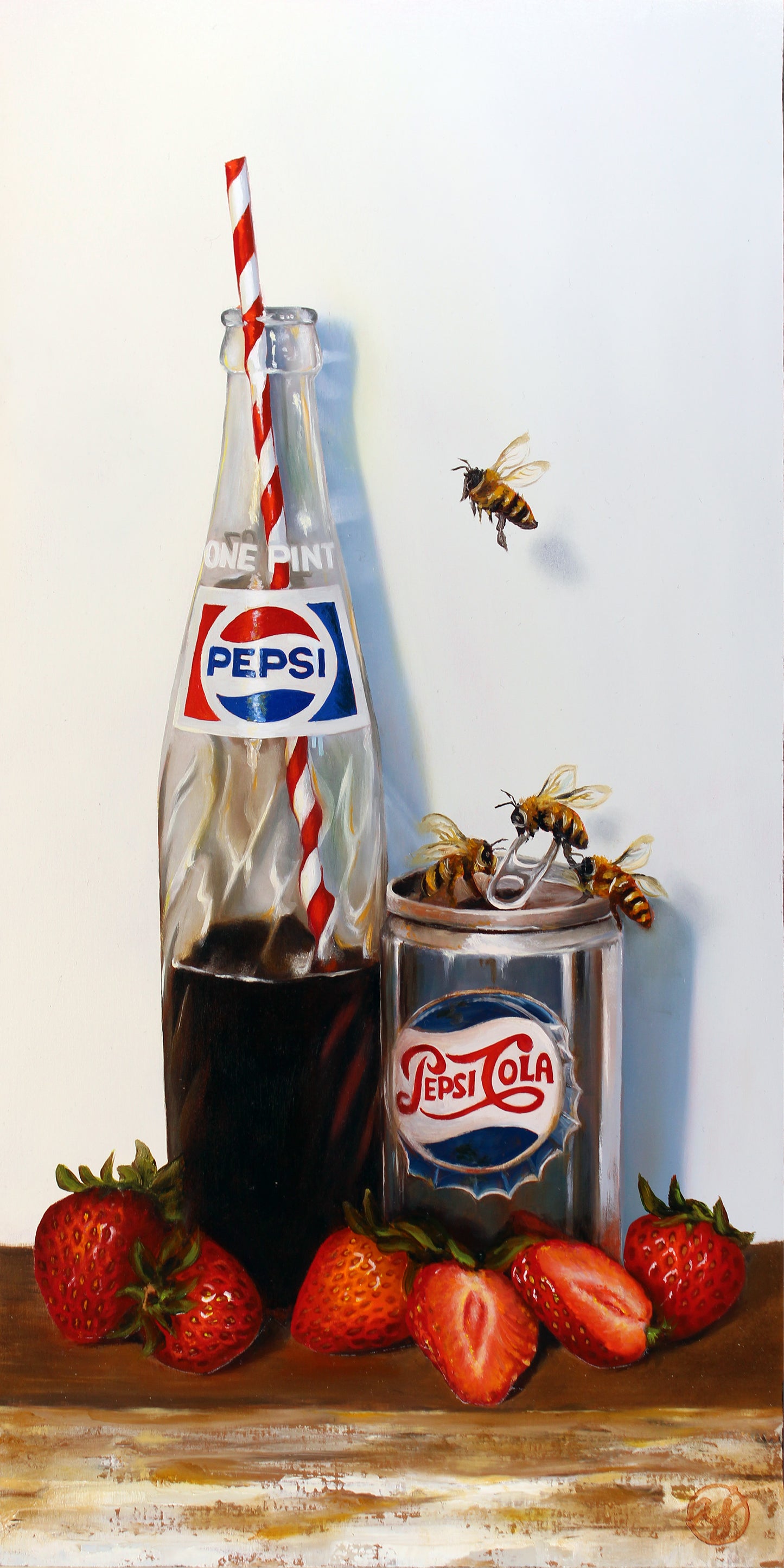 "Buzz & Fizz" 10x20 Original Oil Painting by Abra Johnson