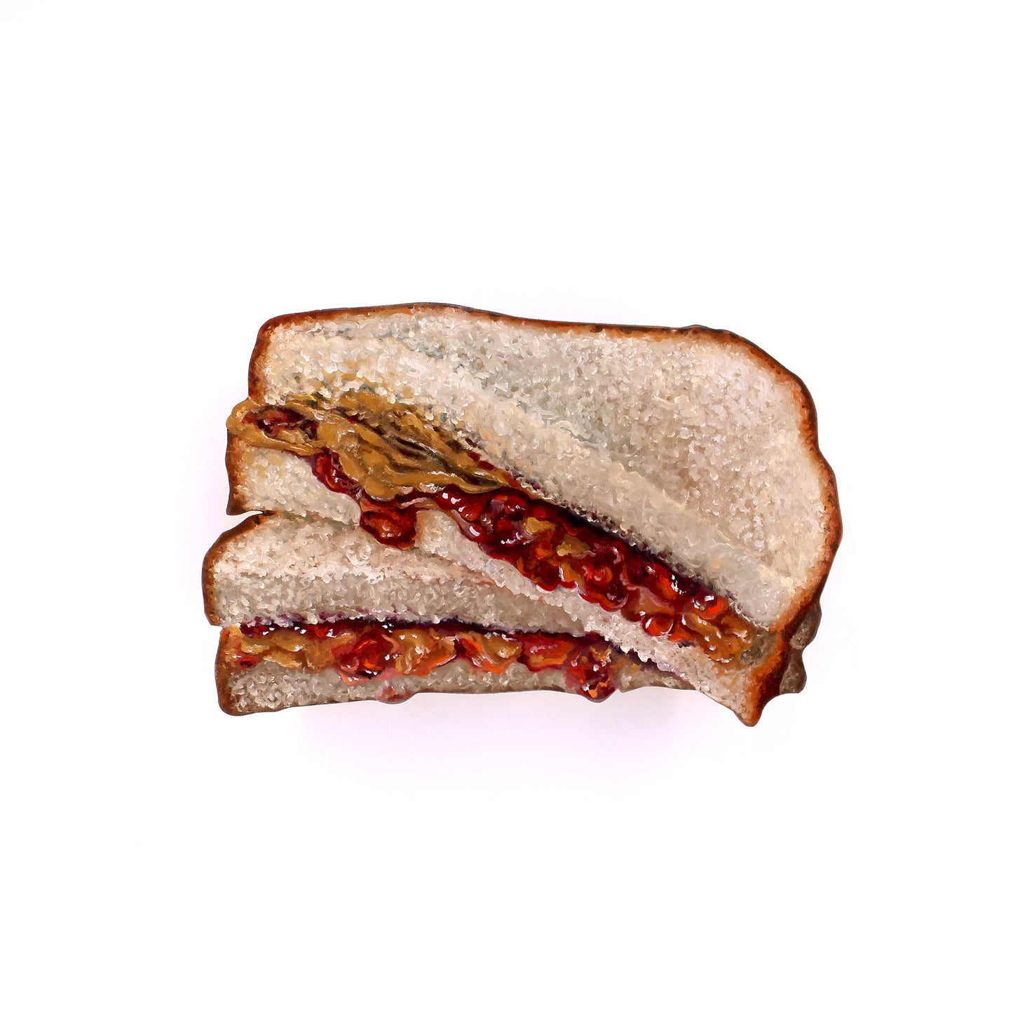 "PB&J" 7x11" Original 3D Cut-Out Oil Painting by Abra Johnson
