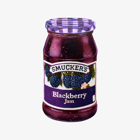 "Blackberry Jam Session" 12x6" Original 3D Cut-Out Oil Painting by Abra Johnson