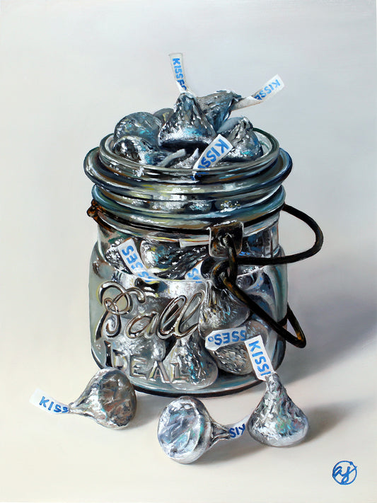 "Jar Full of Kisses II" 12x16 Original Oil Painting by Abra Johnson