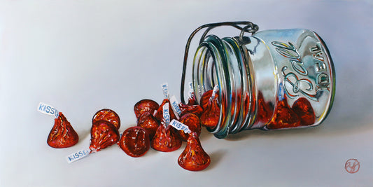 "Jar Full of Kisses I" 10x20 Original Oil Painting by Abra Johnson